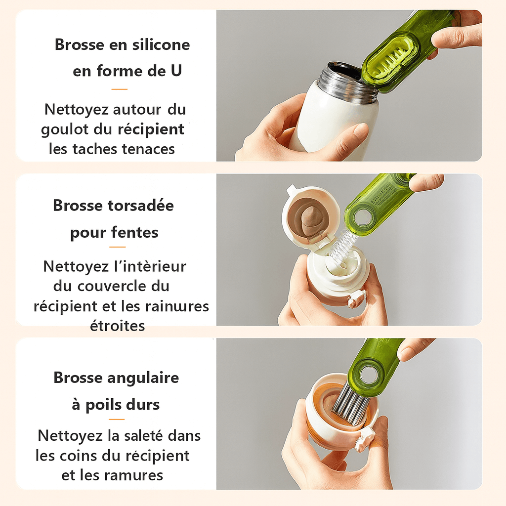 Lamgool 3-en-1 Brosse de nettoyage multifonction en silicone