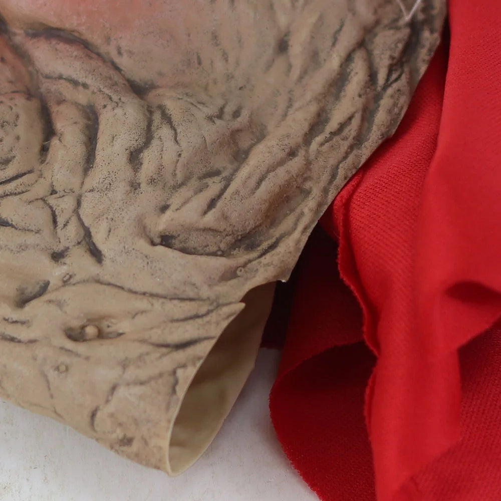 Masque en Latex drôle pour grand-mère fumer, vieux Nana, dame grand-mère avec visage froissé et écharpe rouge, accessoires de Costume de fête d'halloween