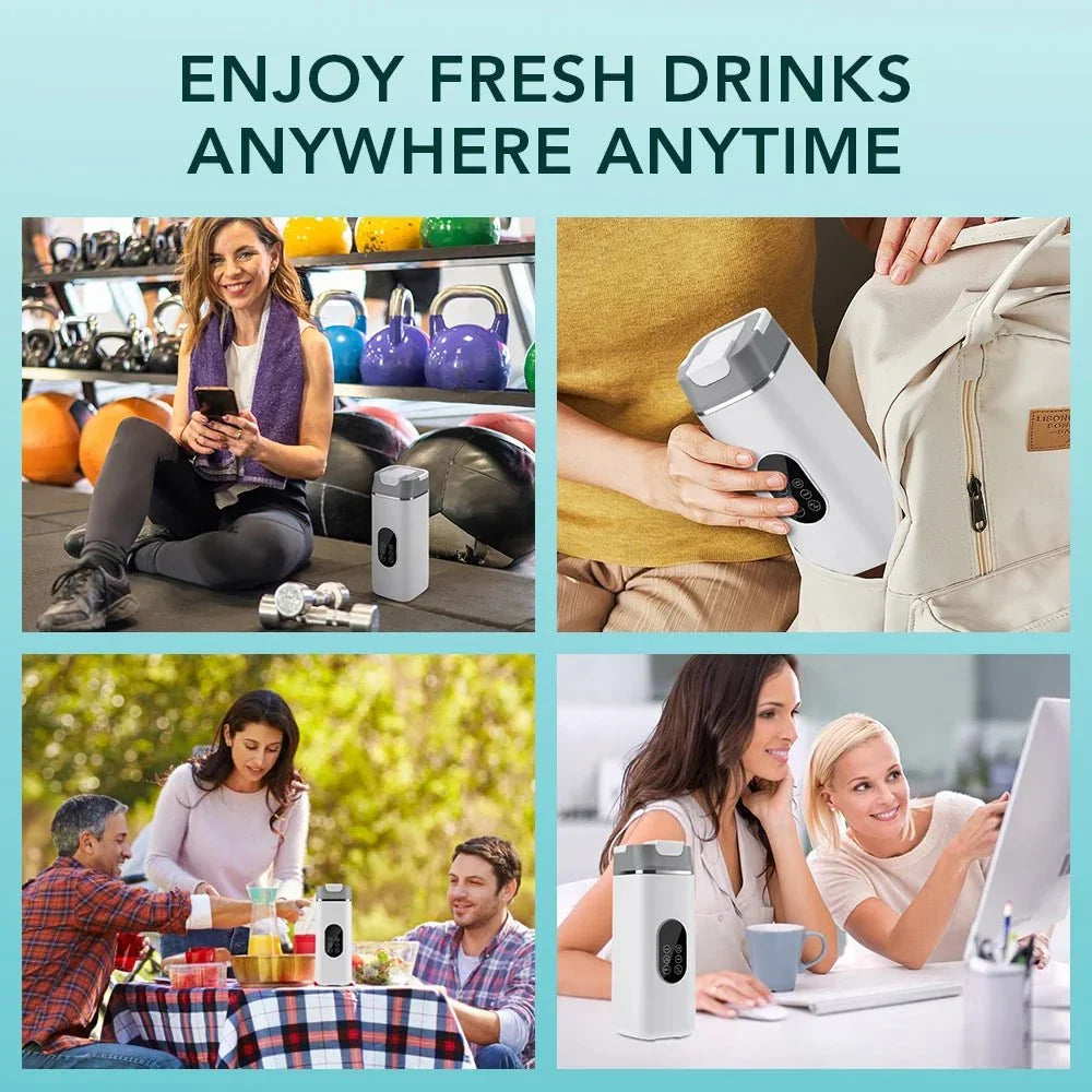 Presse-agrumes électrique à 6 lames, 2 tasses pour voyage, mélangeur de presse-agrumes Portable, Charge Usb, jus de fruits frais, mélangeur personnel, Smoothie - Stortime