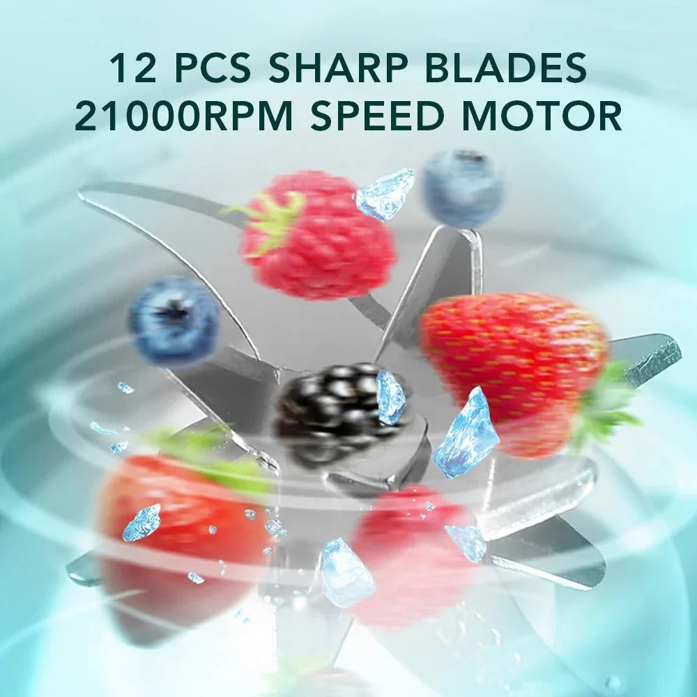 Presse-agrumes électrique à 6 lames, 2 tasses pour voyage, mélangeur de presse-agrumes Portable, Charge Usb, jus de fruits frais, mélangeur personnel, Smoothie - Stortime