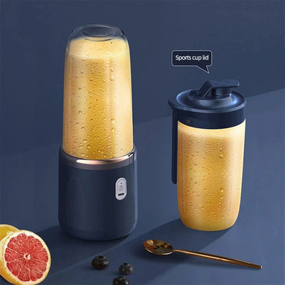 Presse-agrumes électrique à 6 lames, 2 tasses pour voyage, mélangeur de presse-agrumes Portable, Charge Usb, jus de fruits frais, mélangeur personnel, Smoothie - Stortime