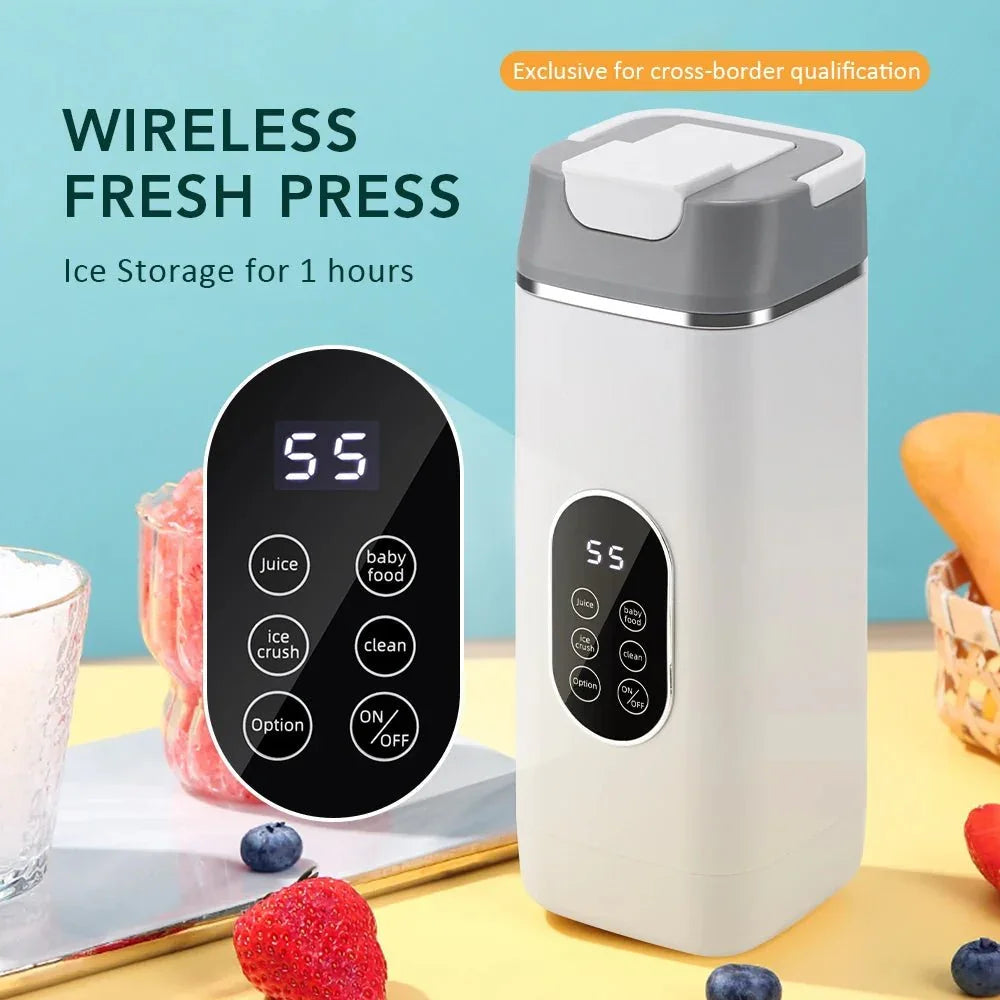 Presse-agrumes électrique à 6 lames, 2 tasses pour voyage, mélangeur de presse-agrumes Portable, Charge Usb, jus de fruits frais, mélangeur personnel, Smoothie - Stortime