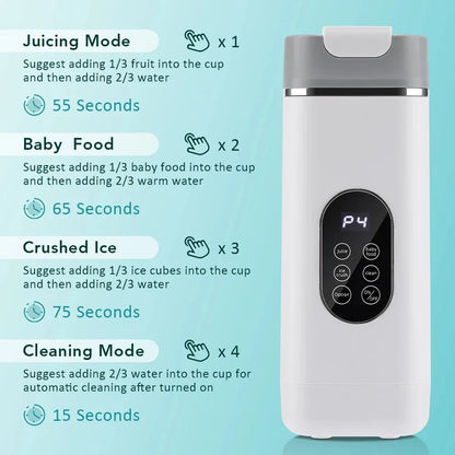 Presse-agrumes électrique à 6 lames, 2 tasses pour voyage, mélangeur de presse-agrumes Portable, Charge Usb, jus de fruits frais, mélangeur personnel, Smoothie - Stortime